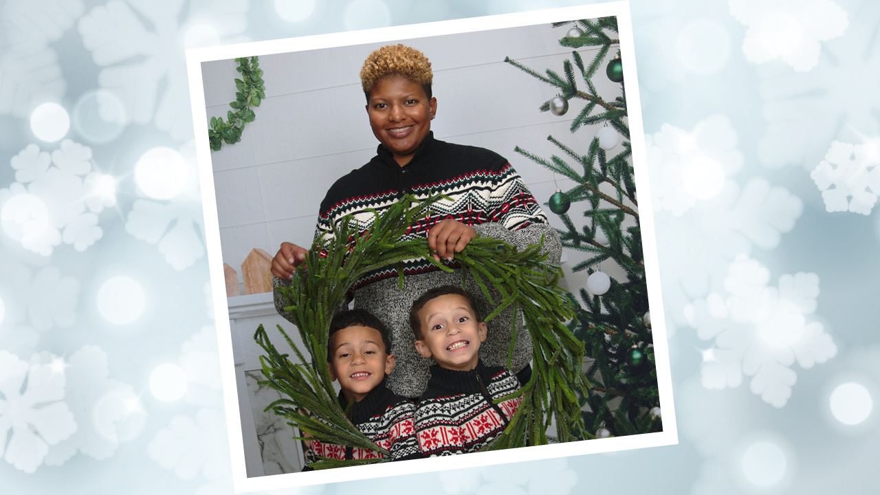 Courtney Patrick with her sons Landen and Londen.